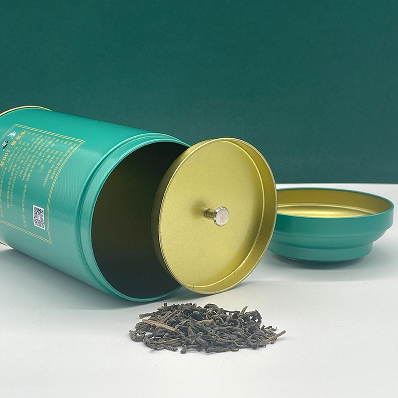Boîte de conserve hermétique de récipient d'emballage de boîte de bidon de thé de logo imprimé adapté aux besoins du client par OEM avec le couvercle 1