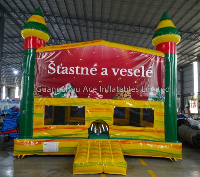Casa inflable de rebote navideña a la venta: divertido entretenimiento navideño para niños 1