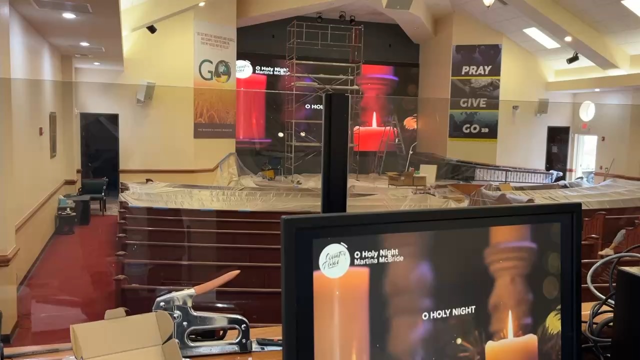Pantalla LED de interiores Paneles publicitarios para el servicio de servicio para la iglesia/exposición 1
