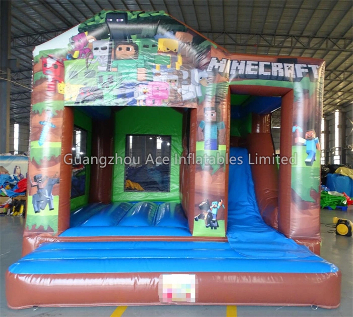 Minecraft Theme Inflatable Combo Slide Bouncy Castle For Kids 1