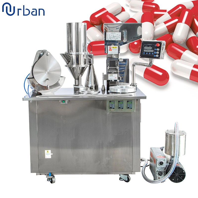 Máquinas de llenado de cápsulas de gelatina dura vacías, píldora en polvo, pellets, semiautomáticas, con tipo botón 1