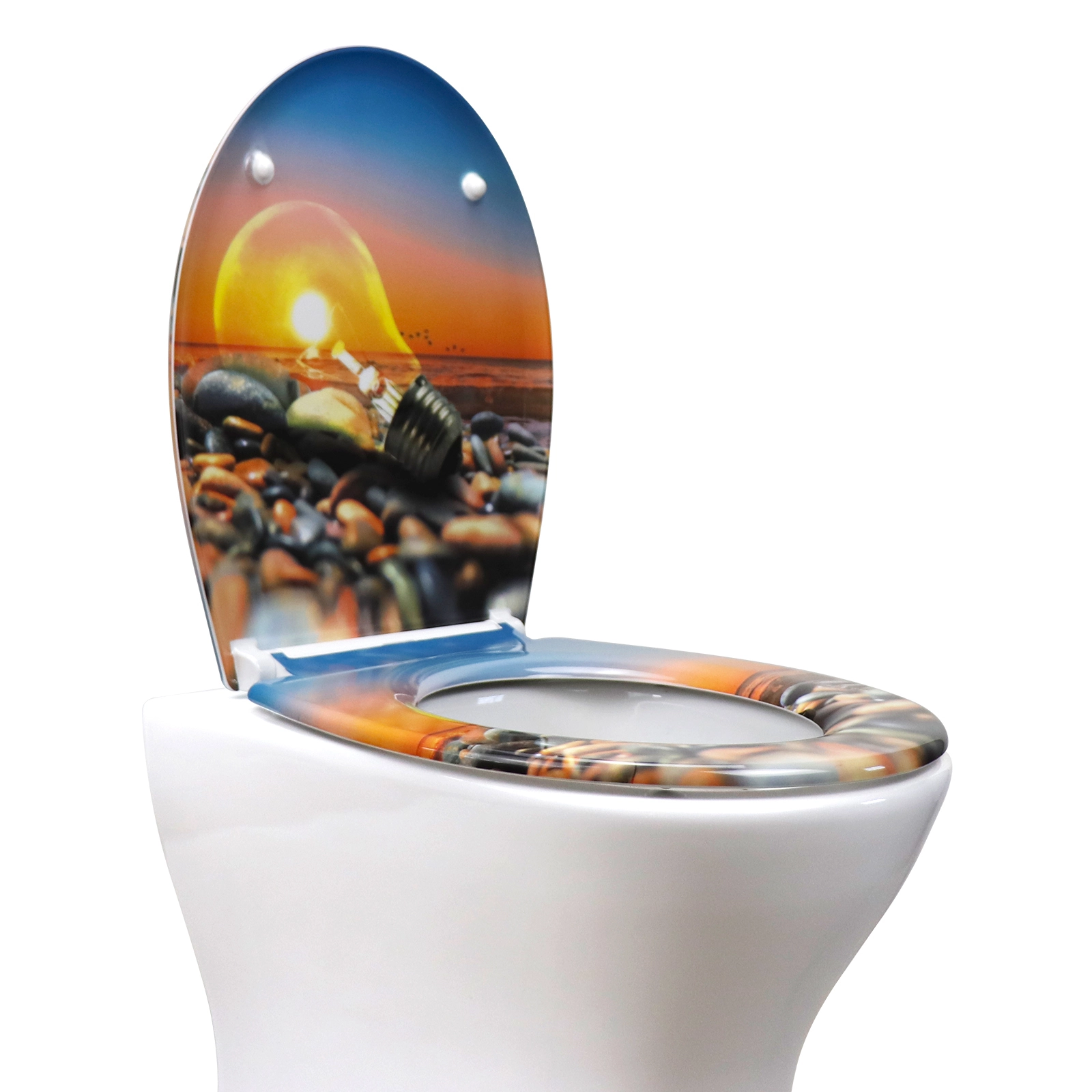 Fanmitrk Urea Formaldehyde Toilet Seat Soft Clsoe Sea Pattern UF01-15 1