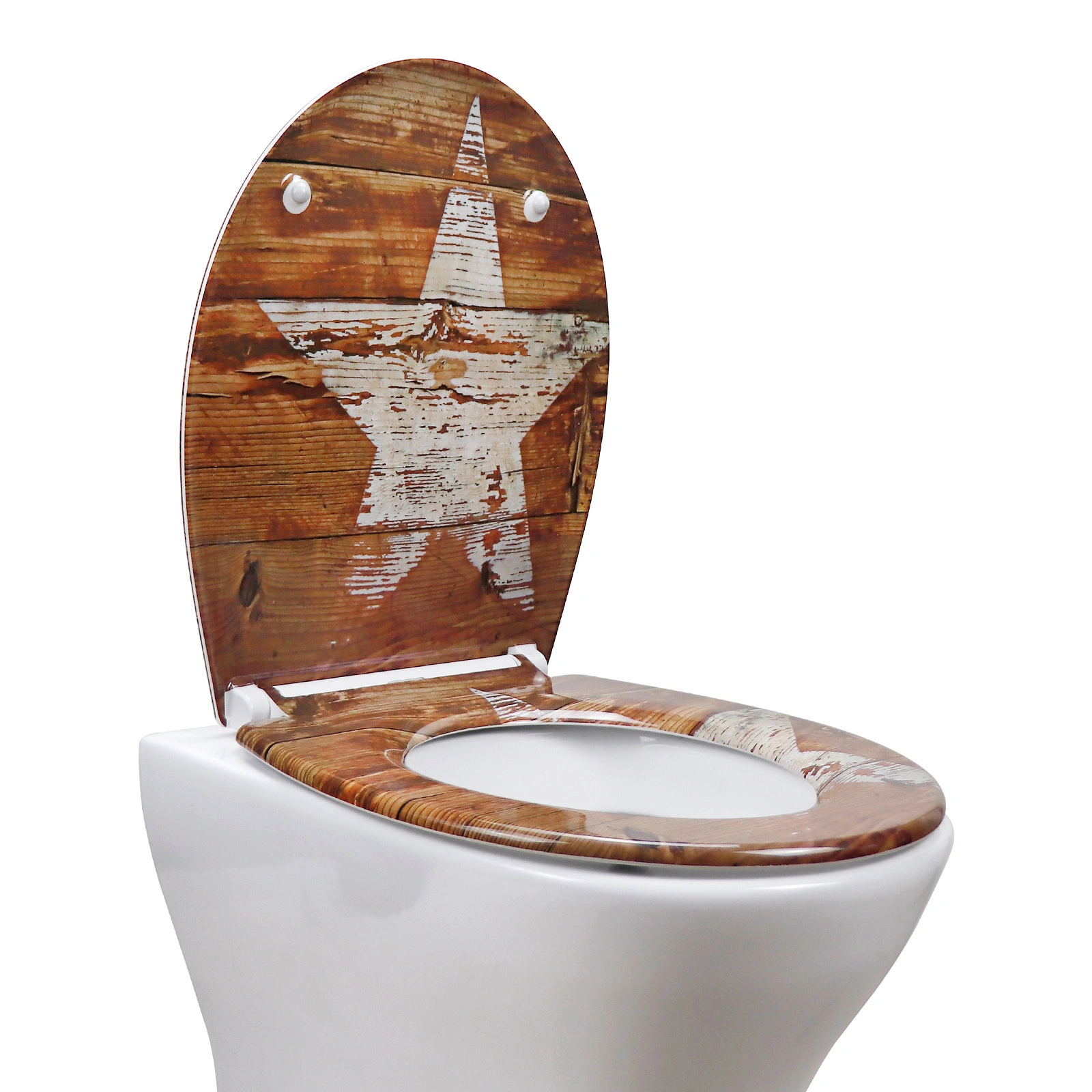 Fanmitrk Duroplast Toilet Seat with Five-pointed Star Pattern UF01-17 1