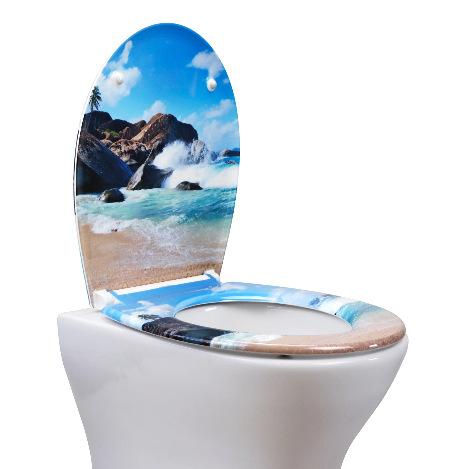 Fanmirtk Softclose toiletbril met rifpatroon aan zee UF01-23 1