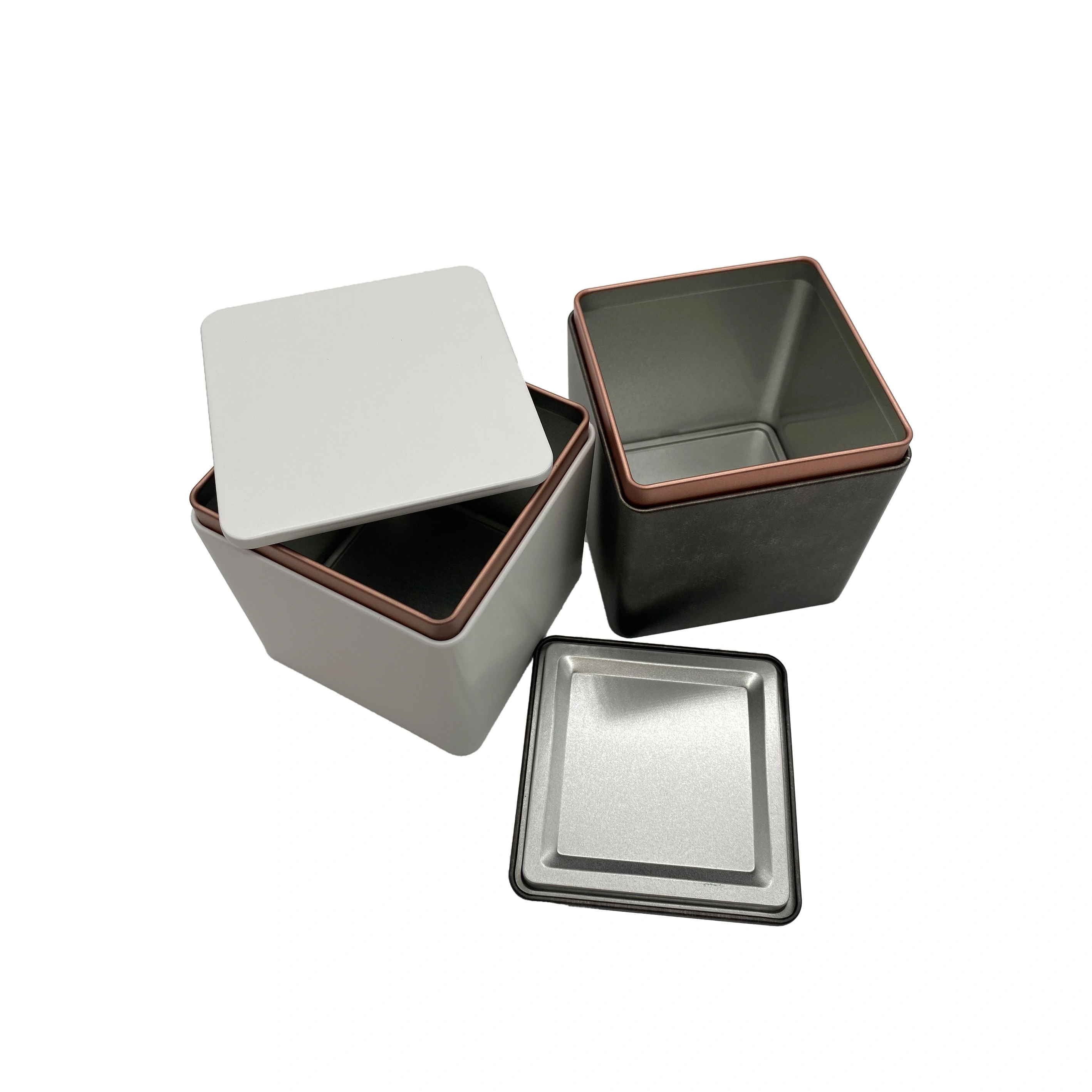 In Stock 90*90*91 Square Tinplate Coffee Packaging Tin Box custom Logo Gift Metal Tea Tin Can 1
