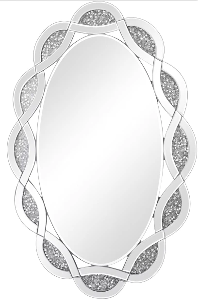 Crystal Decorative Silver Mirror Gorgeous Crush Diamond Mirror For Wall Decoration 1