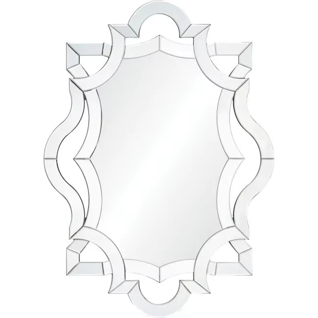 Geometric Sliver Metal Wall Mirror MDF Backing Home Decor 1