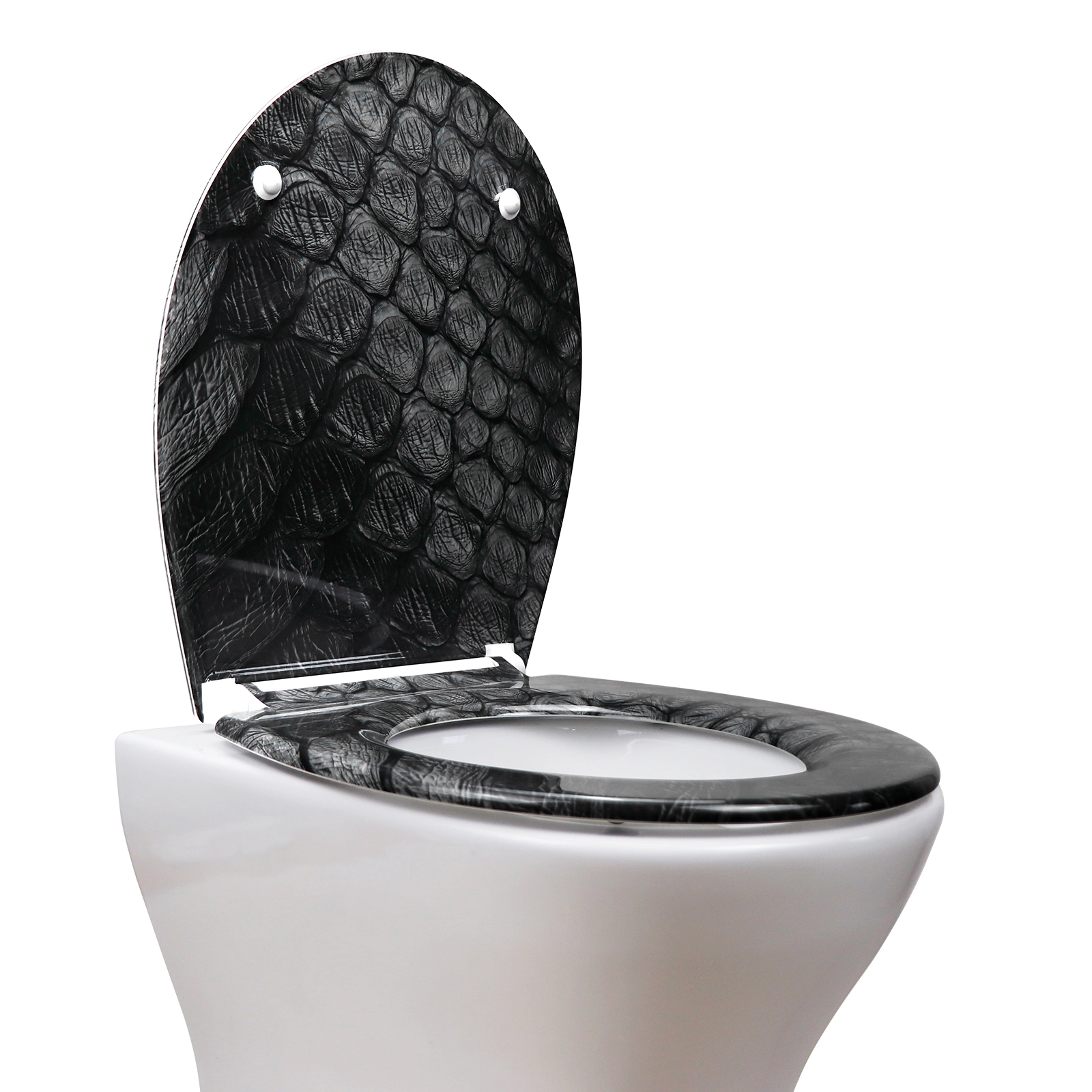 Fanmitrk Toilettensitz mit Absenkautomatik, Retro-Texturmuster, UF01-21 1