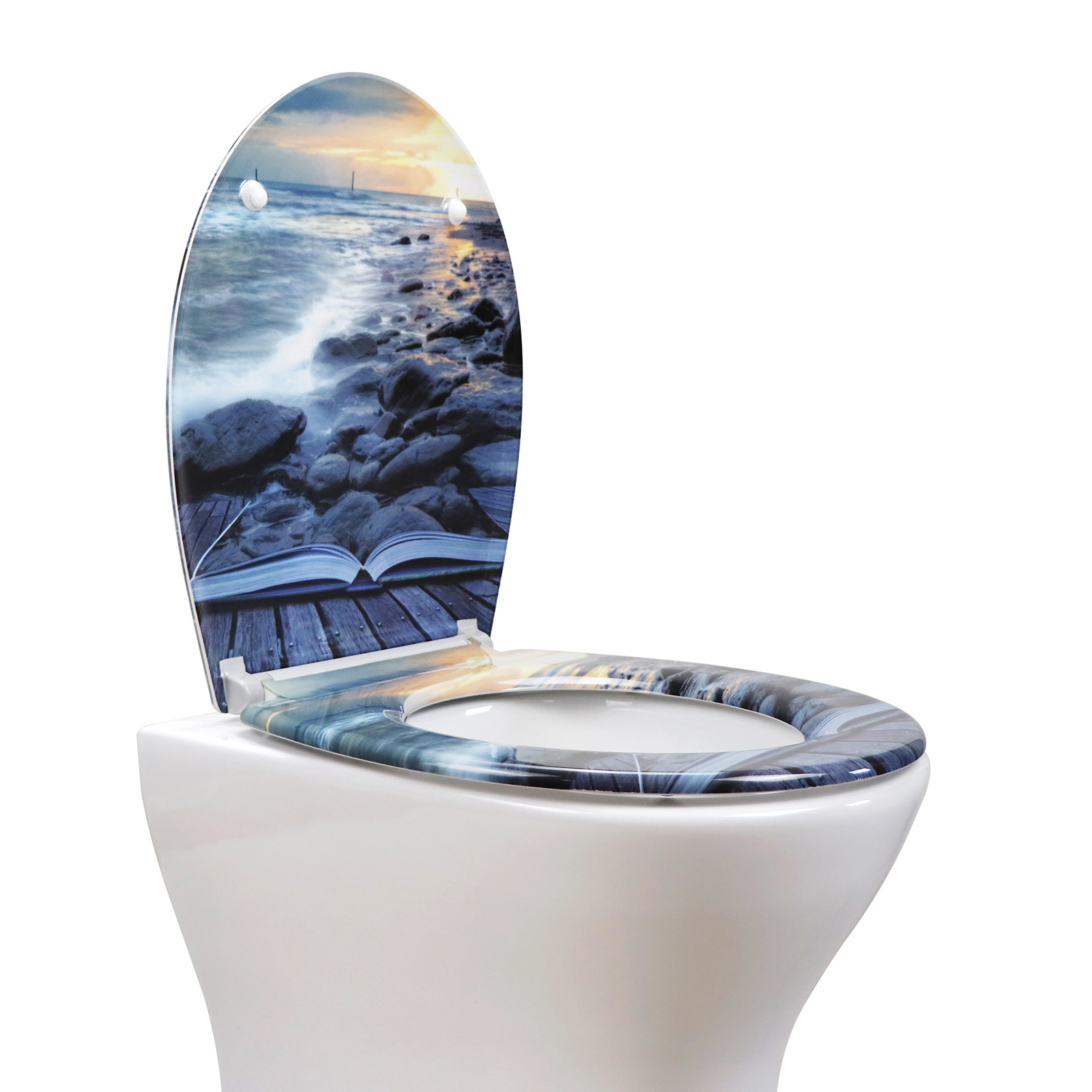 Fanmitrk Premium Toilettensitz mit Strandmuster UF01-20 1