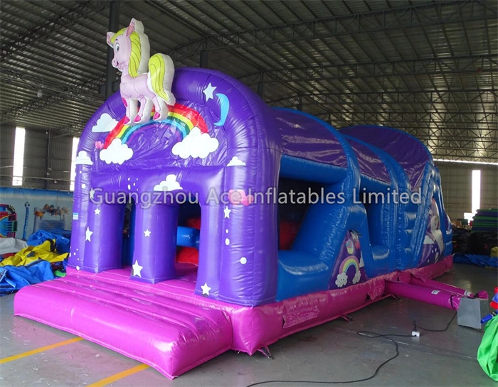 Unicorn Theme Fun Run: Inflatable Obstacle Course for Kids 1