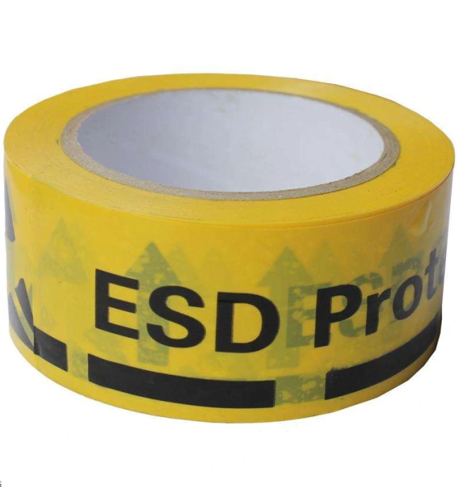Nastro industriale per area protetta ESD Nastro di avvertenza antistatico di sicurezza giallo Nastro di avvertenza per marcatura di pavimenti in PVC 1