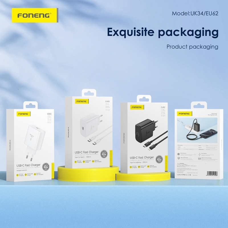 FONENG Fast Charging TypeC 45W GaN Charger EU62 20