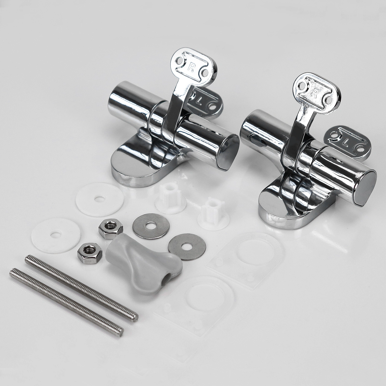 Fanmitrk Toilet Seat Hinges Metal Adjustable Toilet Seat Bolts and Nuts 1