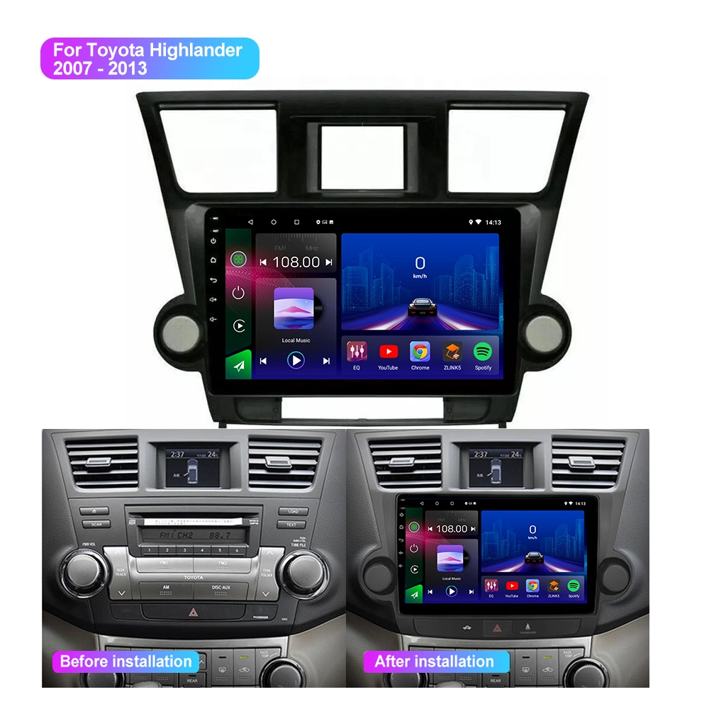 Jmance 10 Best Selling Car Stereo 2 Din Android Radio For Toyota Highlander 2007 - 2013 Frame Head Unit Dvd Player 1