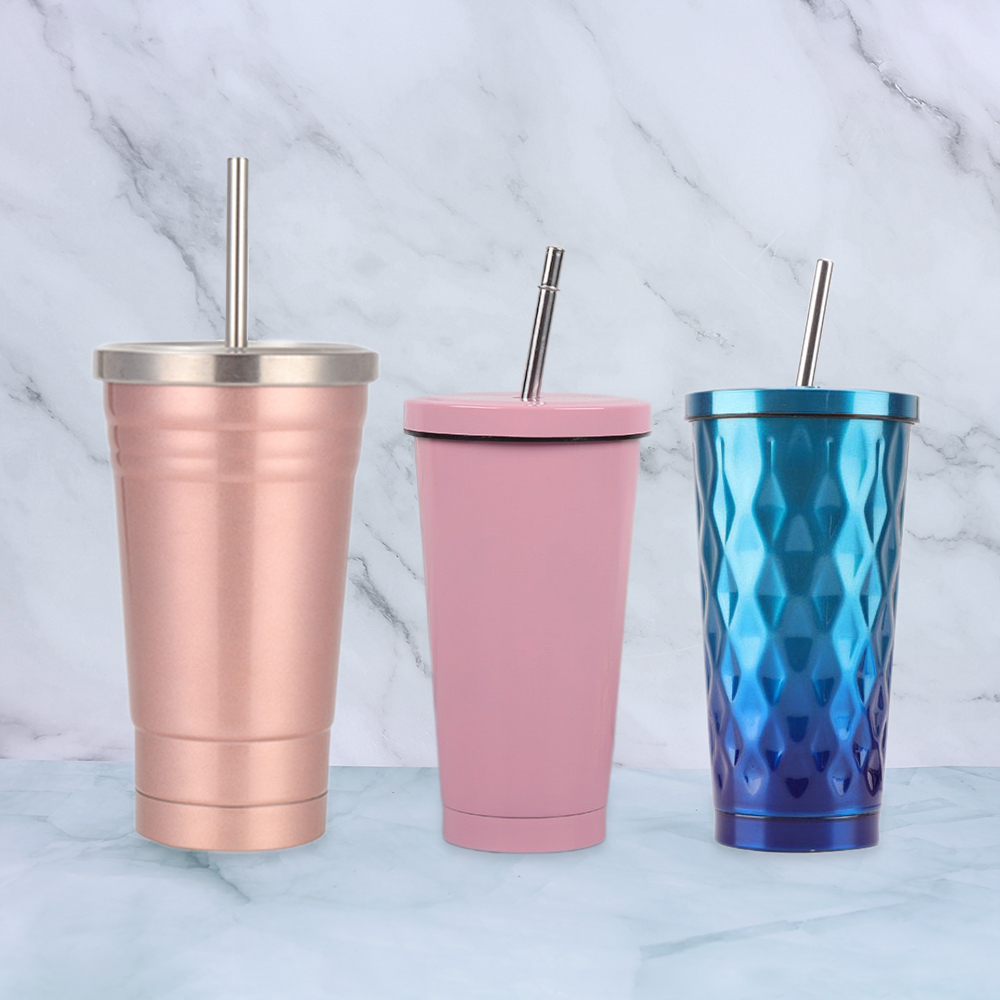 Vape Becher Mit Strohhalm Edelstahl-Vakuumbecher mit Strohhalm, doppelwandig