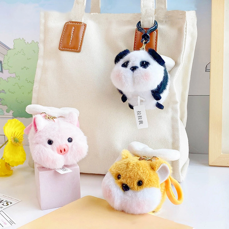 Cute fun fly it pumping little chubby series flying animal plush doll keychain cute exquisite doll pendant 1