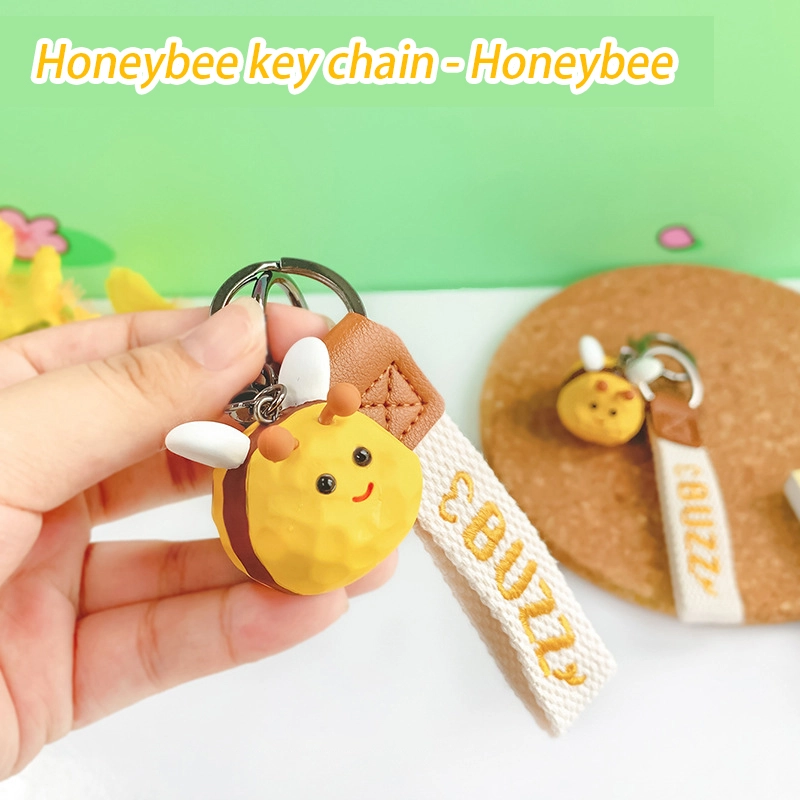 Hot small bee Bee series pendant keychain couple backpack pendant cute bee doll gift wholesale 1