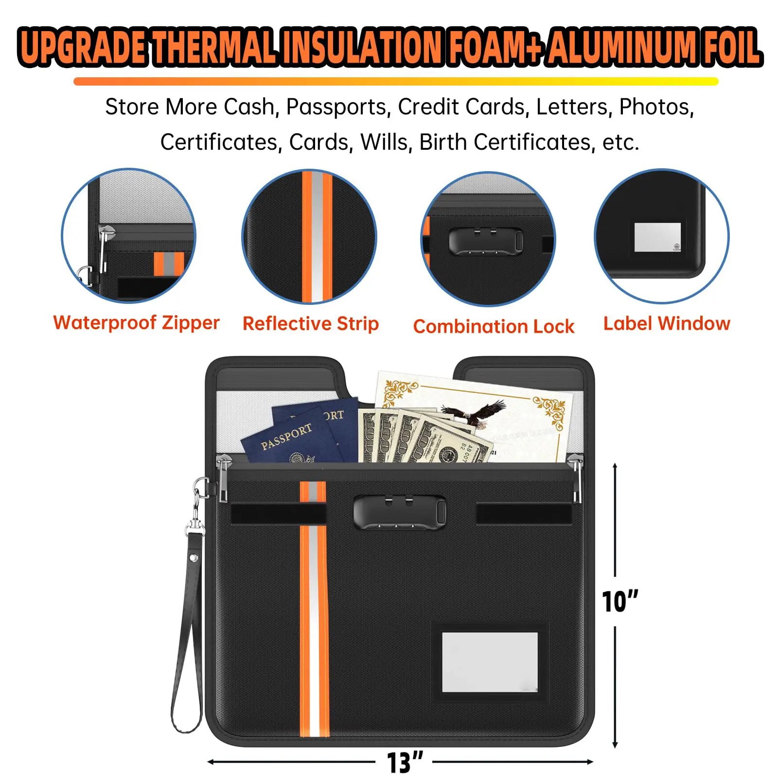 Wholesale Best Fireproof Document Bags for Apartment 4
