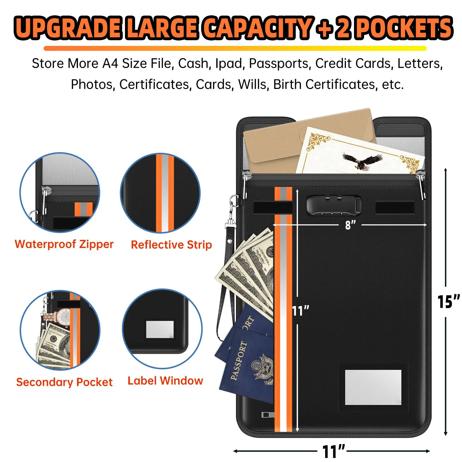 Wholesale Best Fireproof Document Bags for Apartment 10