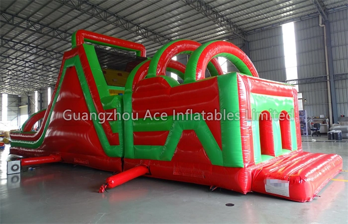 49ft Inflatable Obstacle Course – Red and Green 1