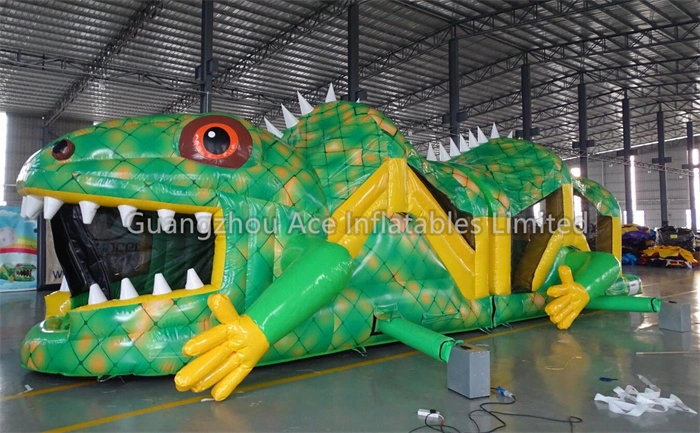 36ft Inflatable Green Lizard Obstacle Course: Full Printing, For Sale 1