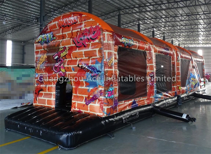 Inflatable Graffiti Obstacle Course Fun Run Game for Sale: Ultimate Outdoor Fun! 1