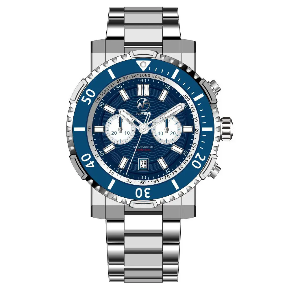 Titanium Chronograph for Luxury Watch Collecting Stainless Steel Quartz Watchfor Business 6