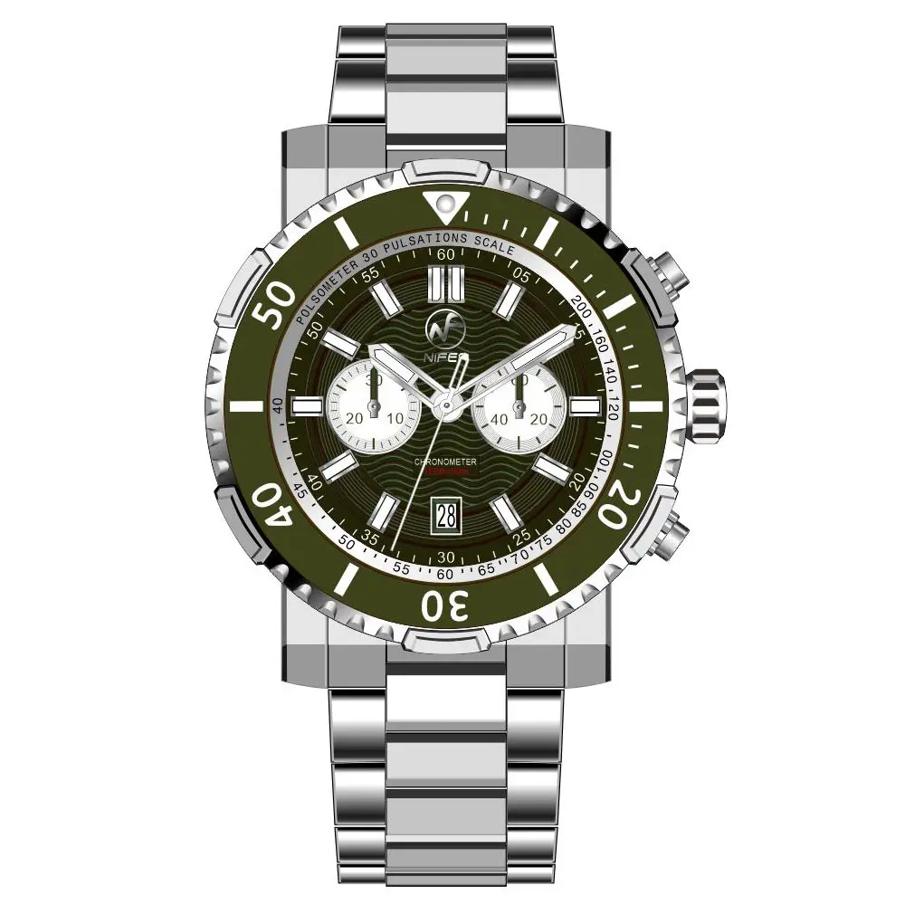 Titanium Chronograph for Luxury Watch Collecting Stainless Steel Quartz Watchfor Business 7