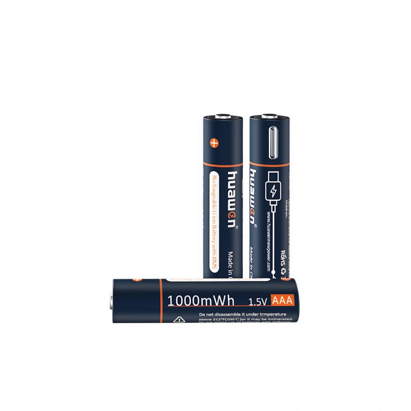 Huawen 1.5V 1000mWh AAA USB-C Rechargeable Lithium Battery Replace R03/LR03/FR03/ZR03/HR03 1
