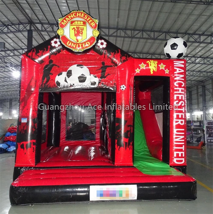 Manchester United Soccer Theme Combo Slide Bouncy Castle - Buy Now! 1