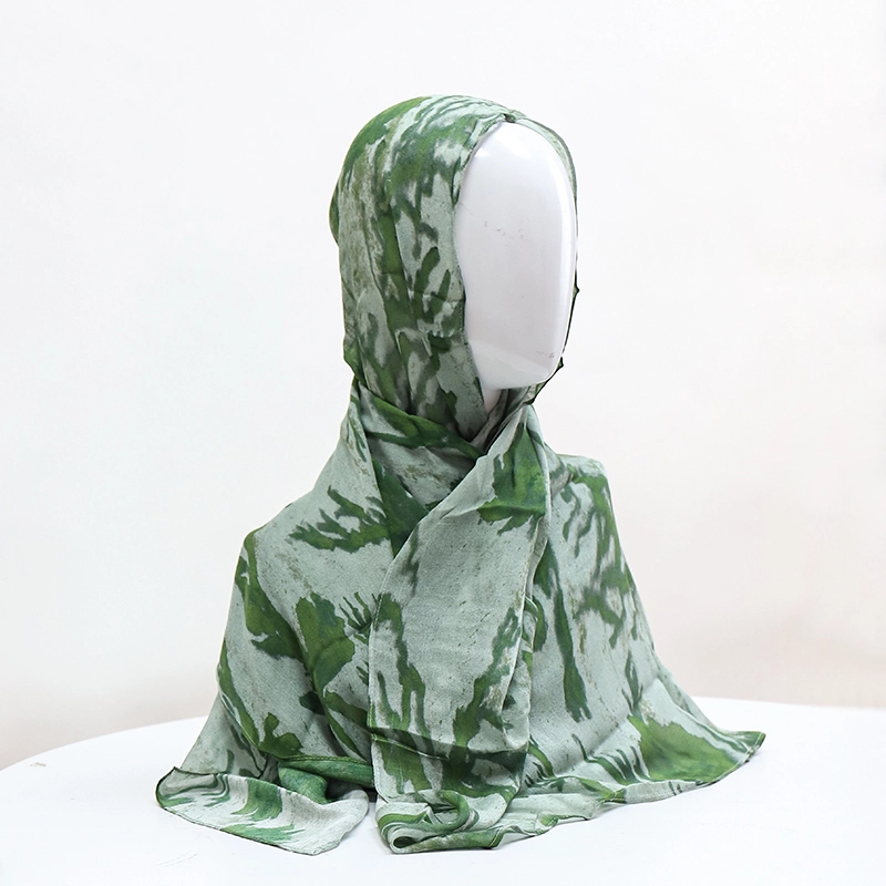 2024 New Printed Rayon Scarf Muslim Premium 100% Viscose Hijab Tudung Cotton Woven Modal Shawl 1