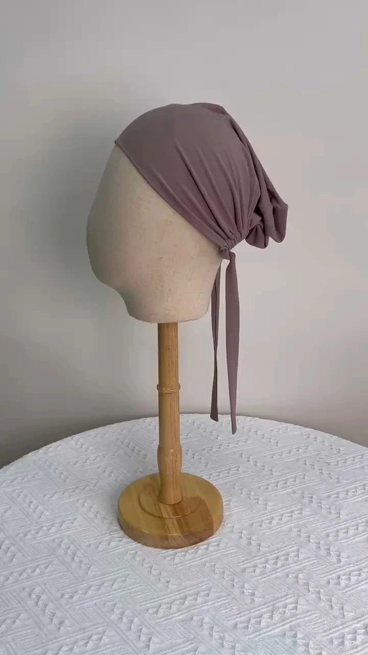 Newest Tie Back Undercap Stretch Adjustable Hijab Malaysia Cotton Modal Inner Cap For Muslim Lady-1722234098225399 1