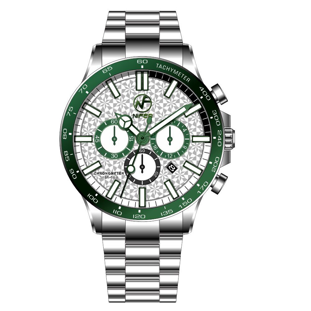 Orologio al quarzo in acciaio inossidabile da uomo impermeabile di alta qualità con cinturino in acciaio a sei pin multifunzionale giapponese di vendita caldo 2