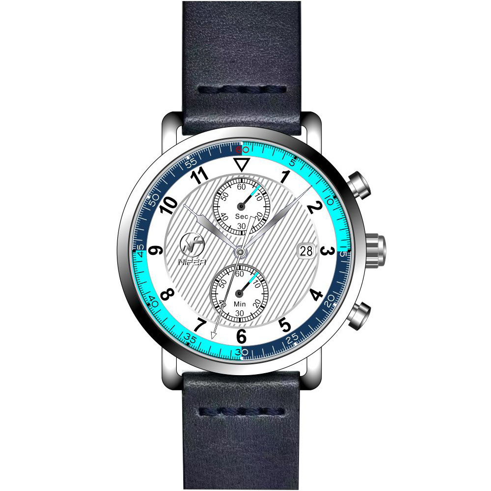 Montre polyvalente à mouvement à quartz avec bracelet en cuir minimaliste pour homme 1