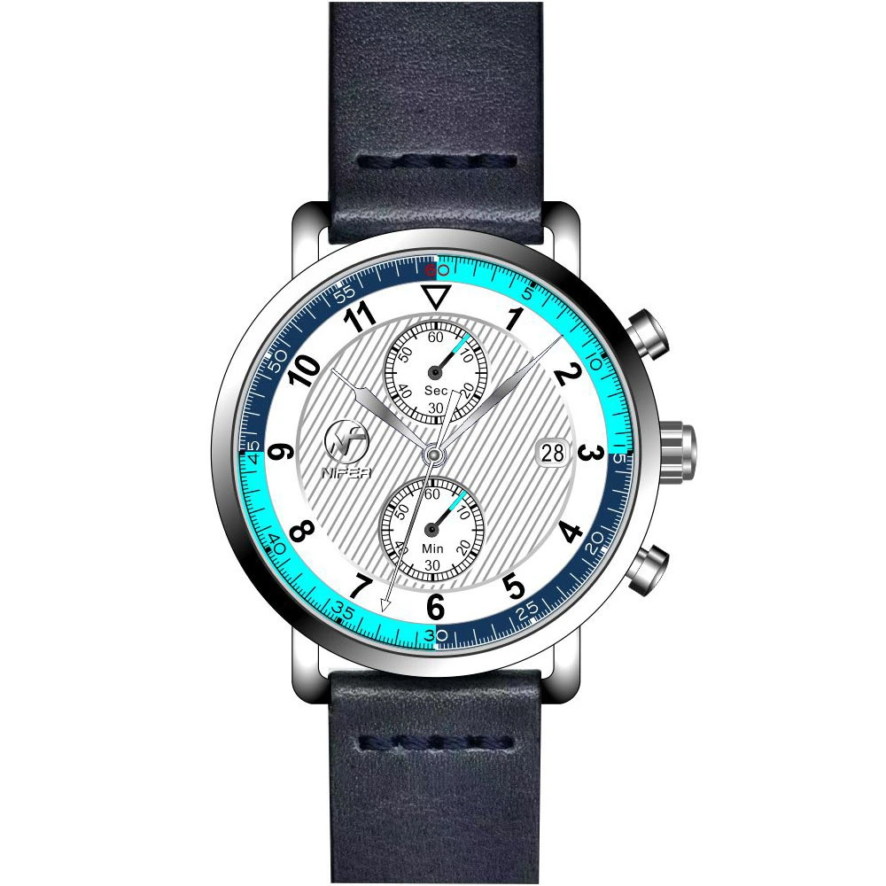 Versatile quartz movement watch with minimalist leather strap for men 1