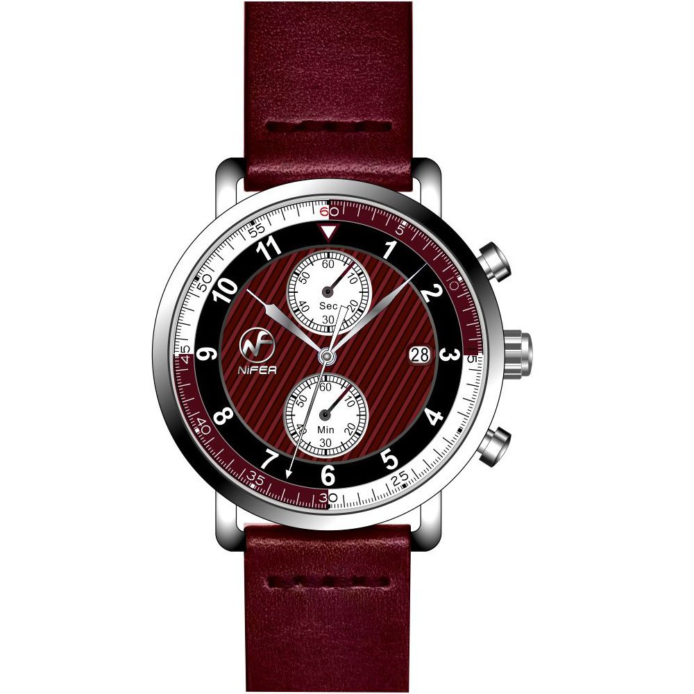 Montre polyvalente à mouvement à quartz avec bracelet en cuir minimaliste pour homme 2