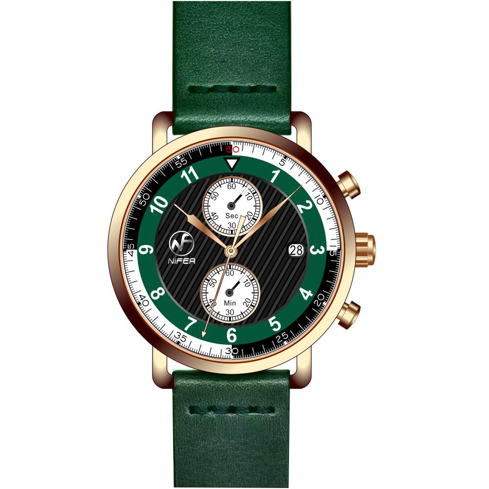 Montre polyvalente à mouvement à quartz avec bracelet en cuir minimaliste pour homme 4