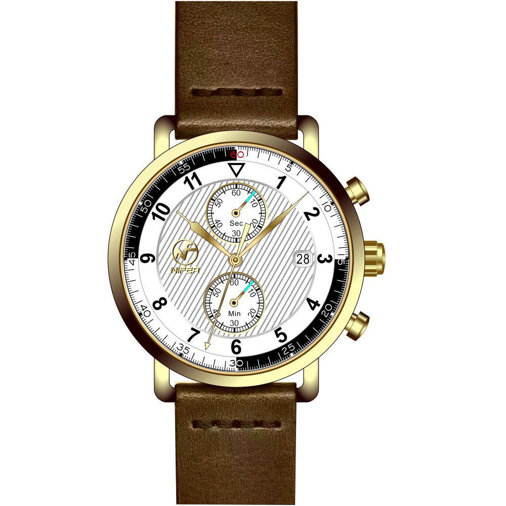 Montre polyvalente à mouvement à quartz avec bracelet en cuir minimaliste pour homme 6