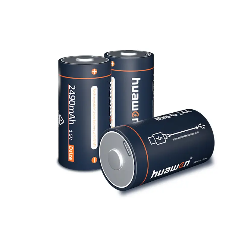 بطارية D مخصصة 1.5 فولت USB-C حل بطارية ليثيوم قابلة للشحن 1