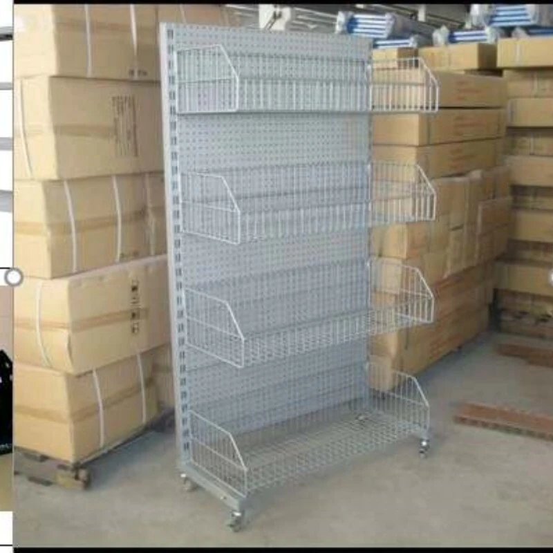 Contenedor de cesta de construcción metálica de cuatro niveles Bin Rack 1