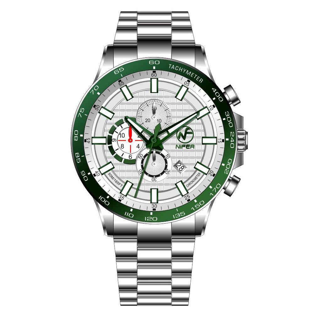 Reloj de cuarzo de acero inoxidable para hombre, multifuncional, japonés, con banda de acero de seis punteros, resistente al agua, de alta calidad 2
