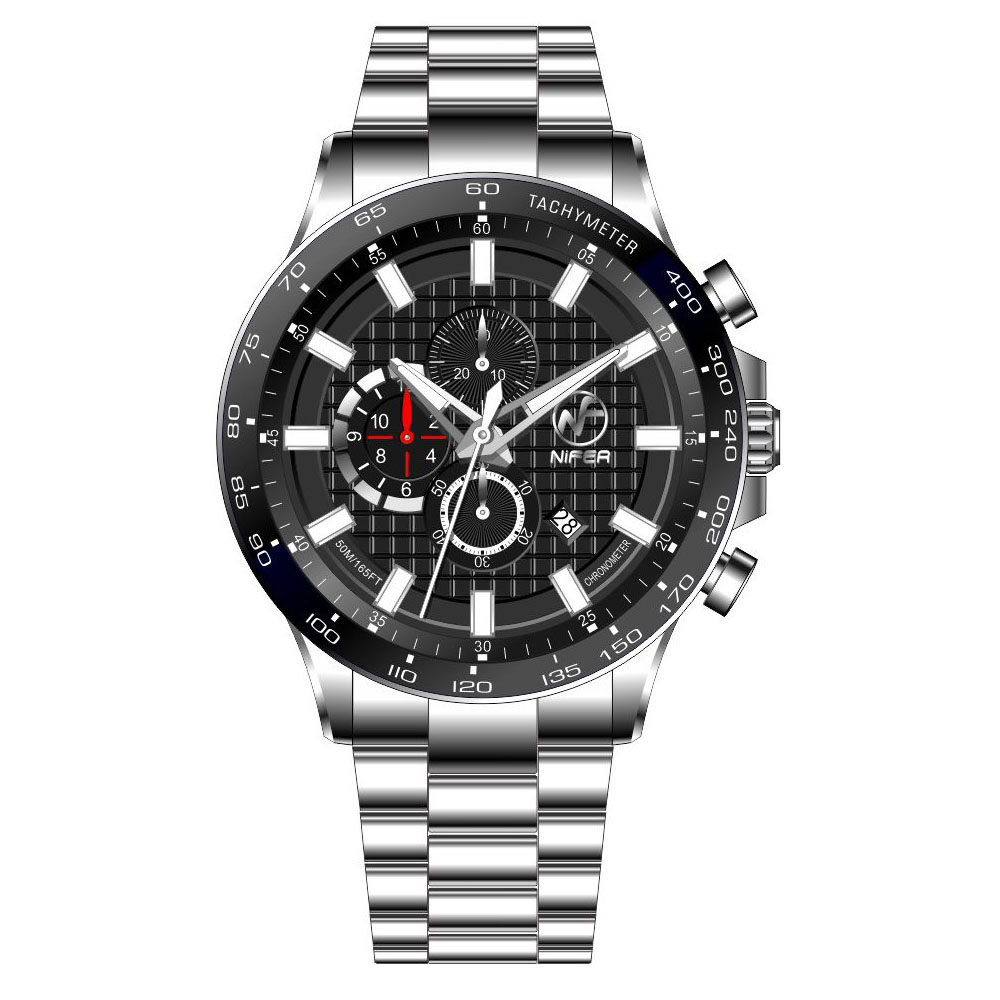 Reloj de cuarzo de acero inoxidable para hombre, multifuncional, japonés, con banda de acero de seis punteros, resistente al agua, de alta calidad 3