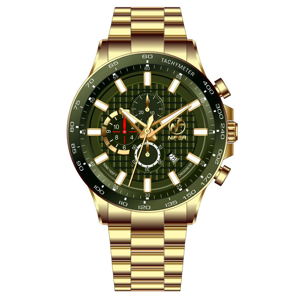 Reloj de cuarzo de acero inoxidable para hombre, multifuncional, japonés, con banda de acero de seis punteros, resistente al agua, de alta calidad 5