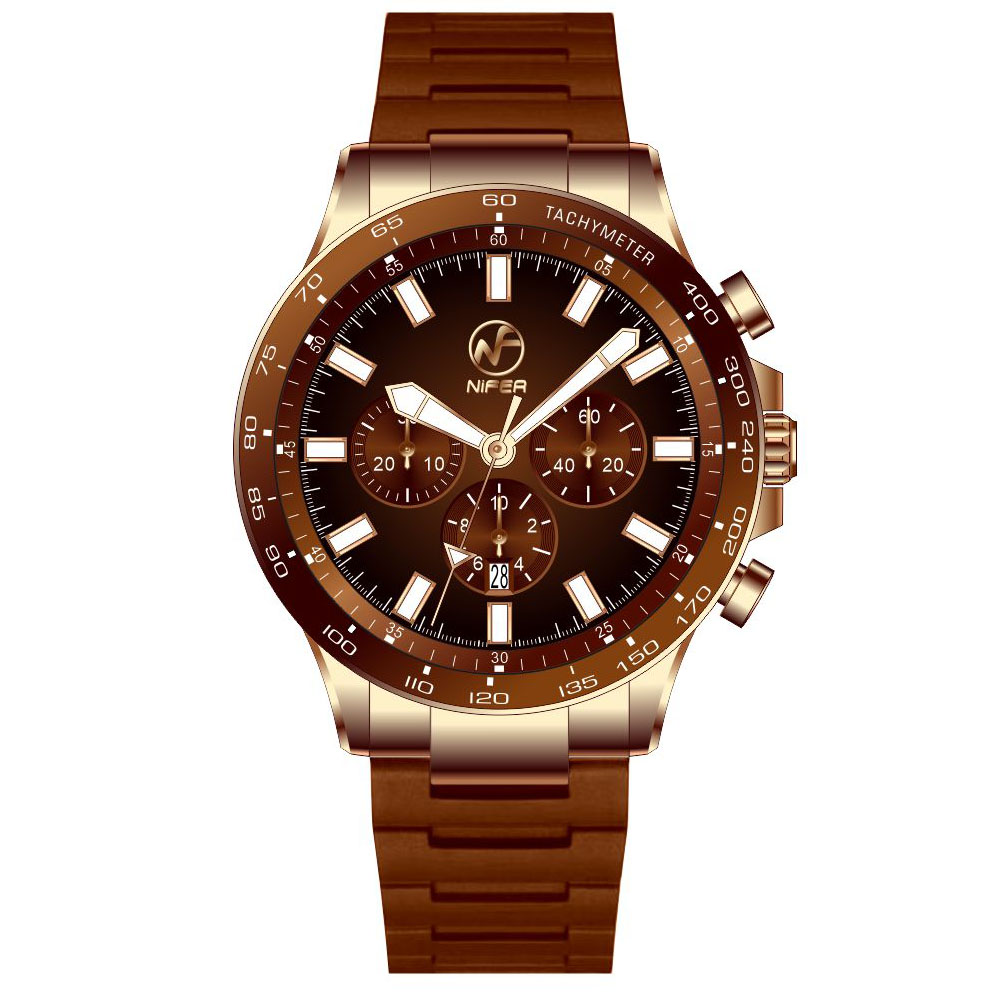 Reloj deportivo para hombre Reloj multifuncional con correa de acero inoxidable y cronógrafo de cuarzo 4