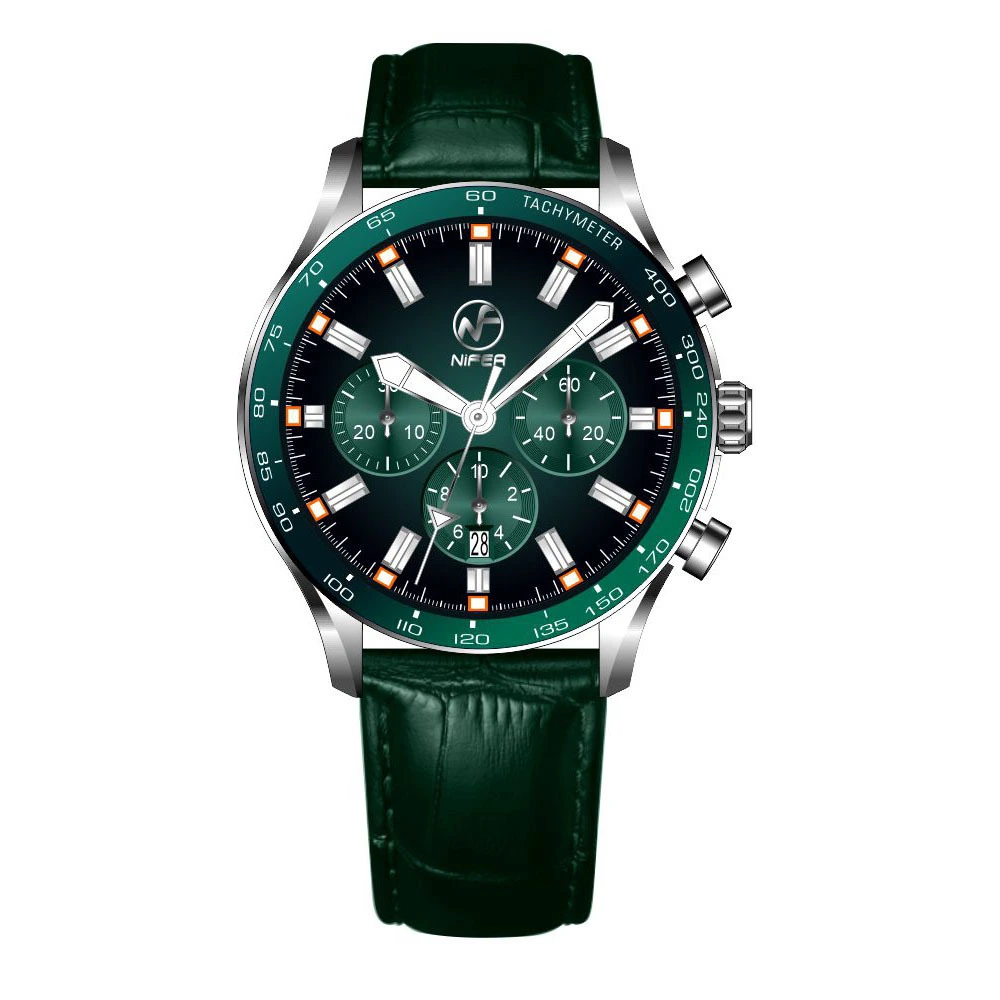 Pour les événements et la planification du chronographe vintage, montrez le quartz en acier inoxydable Nifer Montre 2