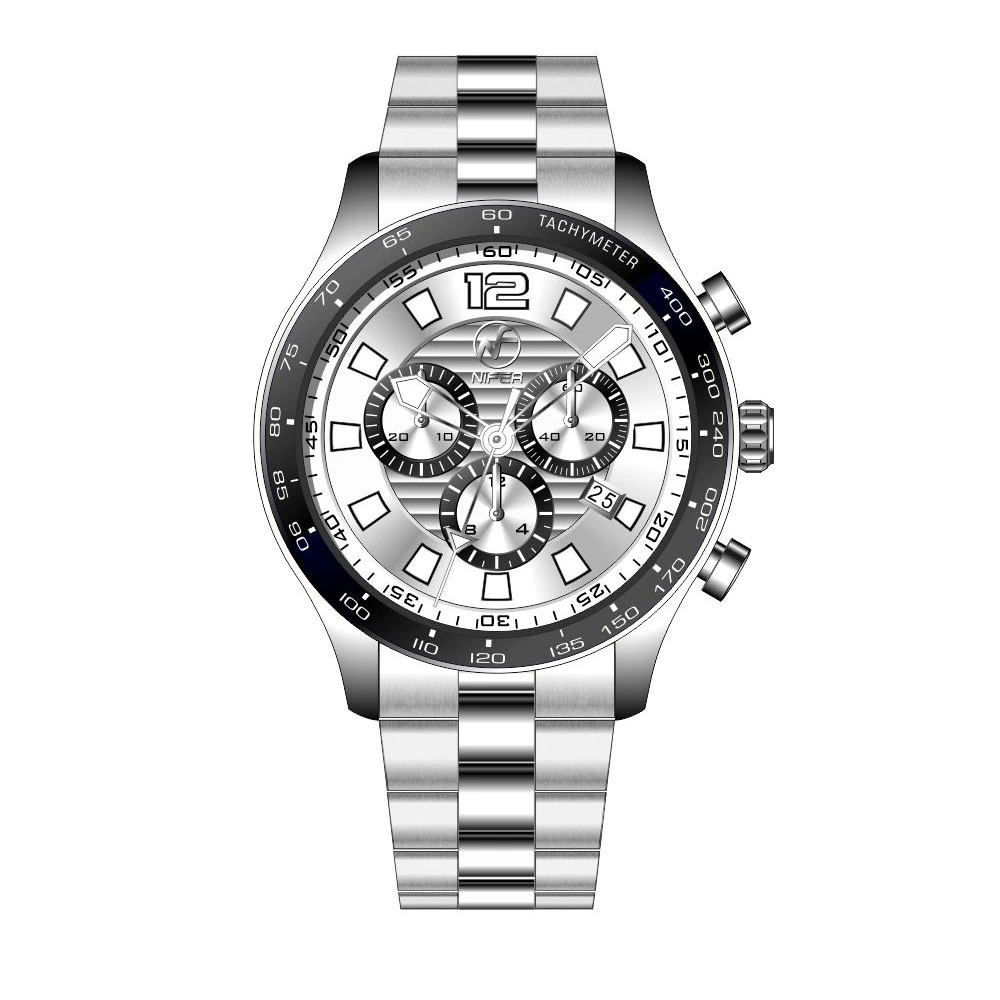 Japanese sapphire high quality stainless steel custom strap men's multi-function quartz watch 1