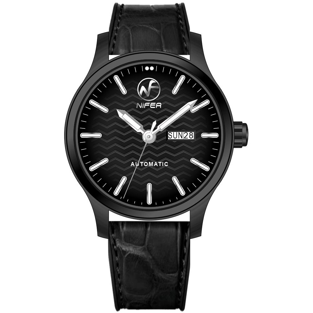 Orologio meccanico da uomo in acciaio inossidabile con cinturino in vera pelle premium classico da uomo personalizzato 6