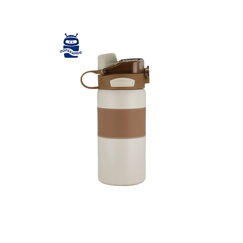 Bouteille d'eau de sport en acier inoxydable avec silicone 1