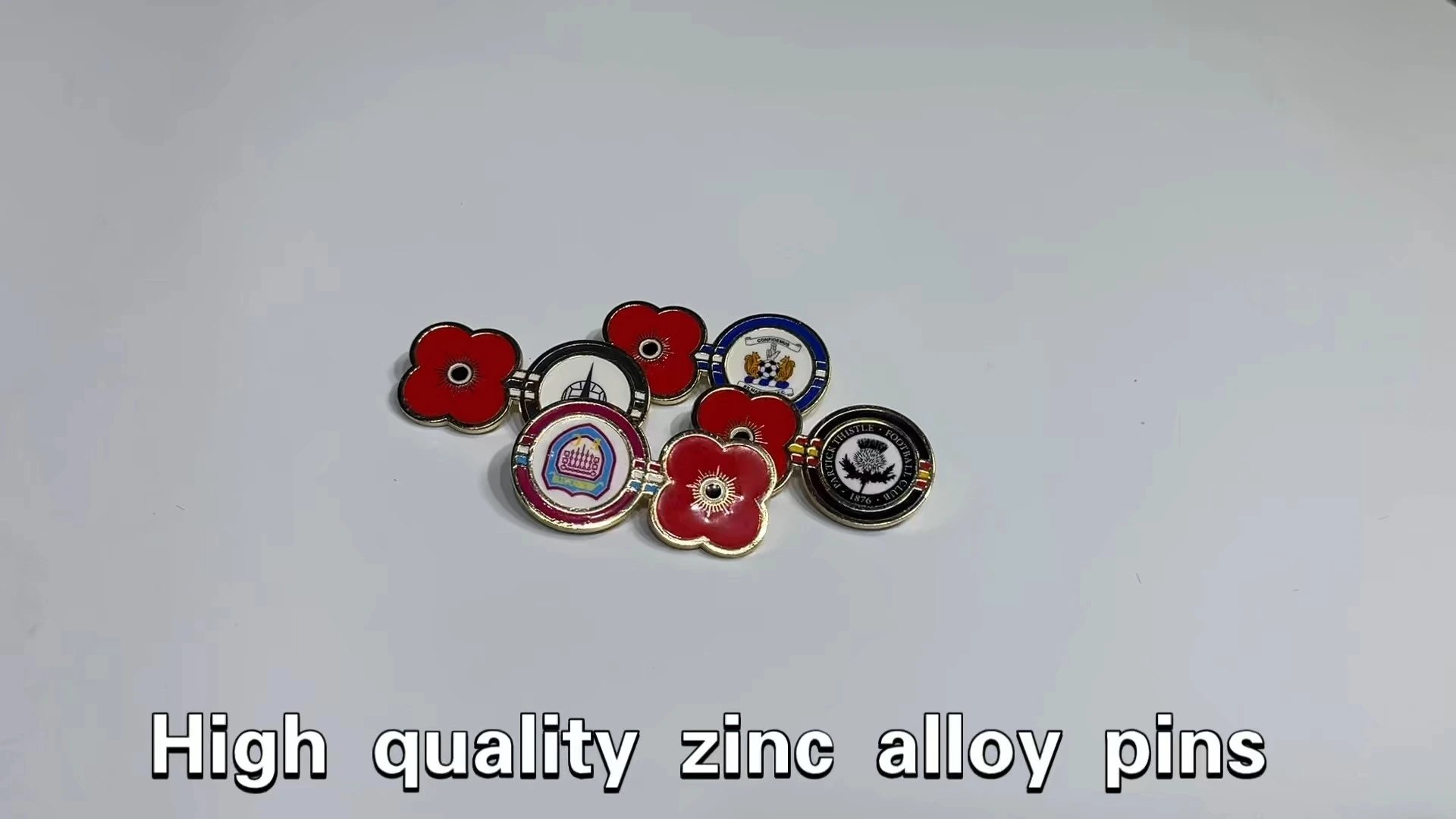 Custom metal zinc alloy hard enamel bulk national challenge lapel pin badge for sale 1