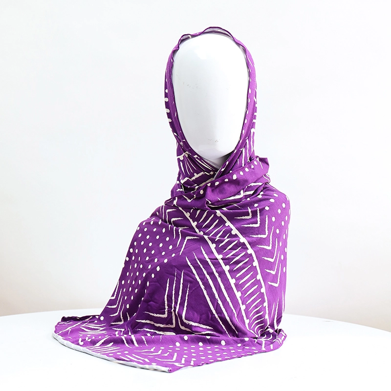 Custom Printed Jersey Hijab Muslim  Cotton Jersey Hijab for women Wear Printed Cotton Hijab Scarf Shawl 1